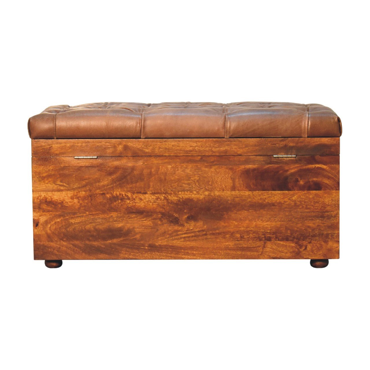 Buffalo Hide Chestnut Storage Trunk - SILVIONIX