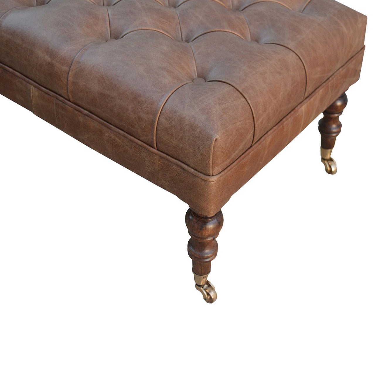 Buffalo Leather Ottoman - SILVIONIX