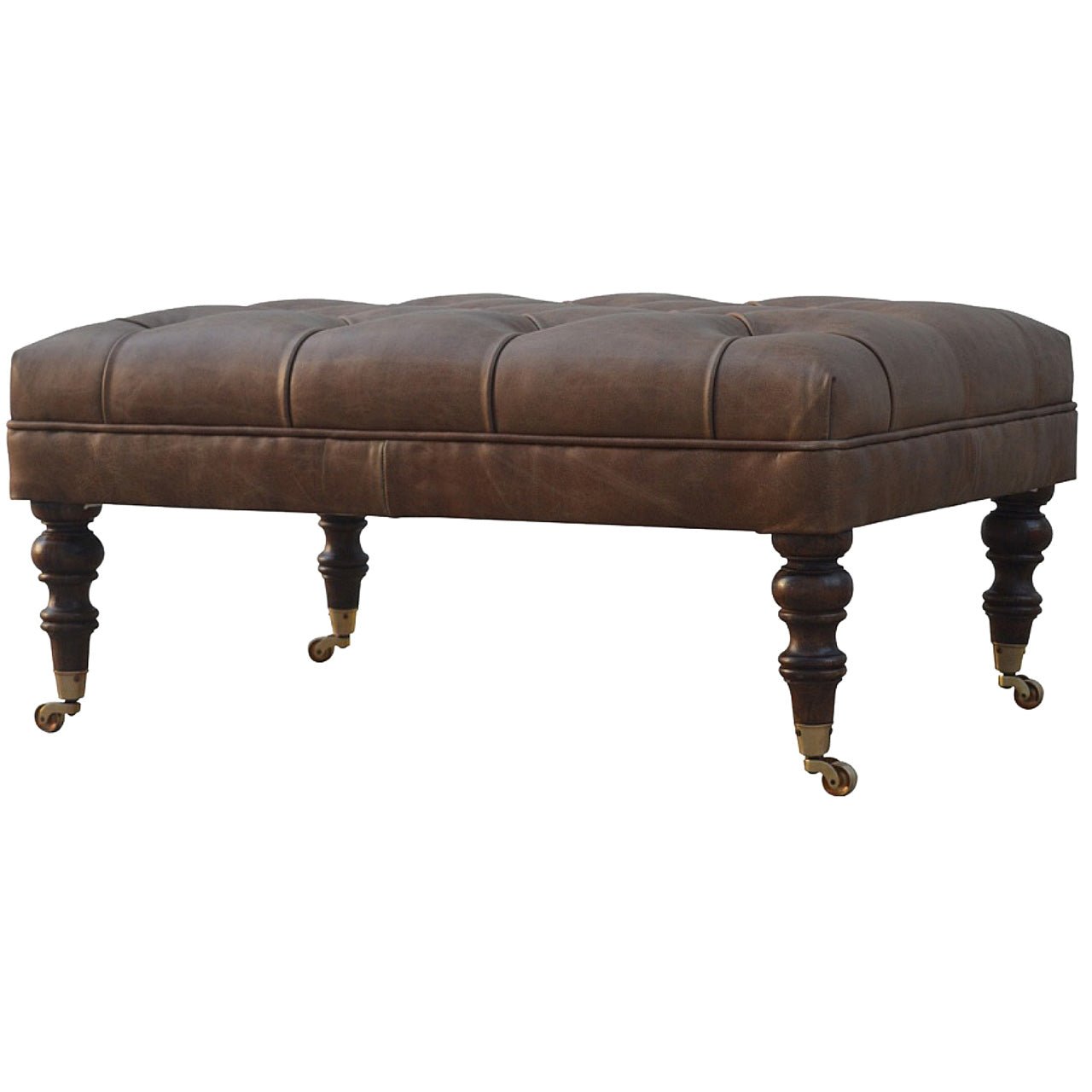 Buffalo Leather Ottoman - SILVIONIX