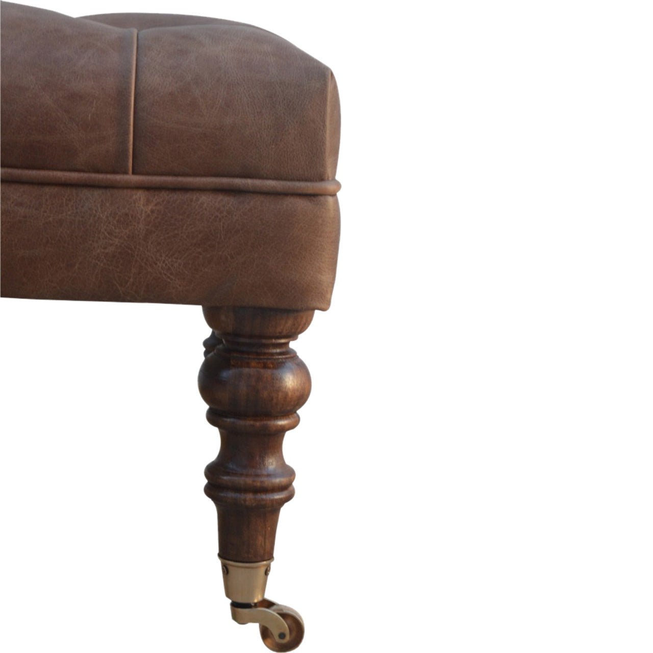 Buffalo Leather Ottoman - SILVIONIX