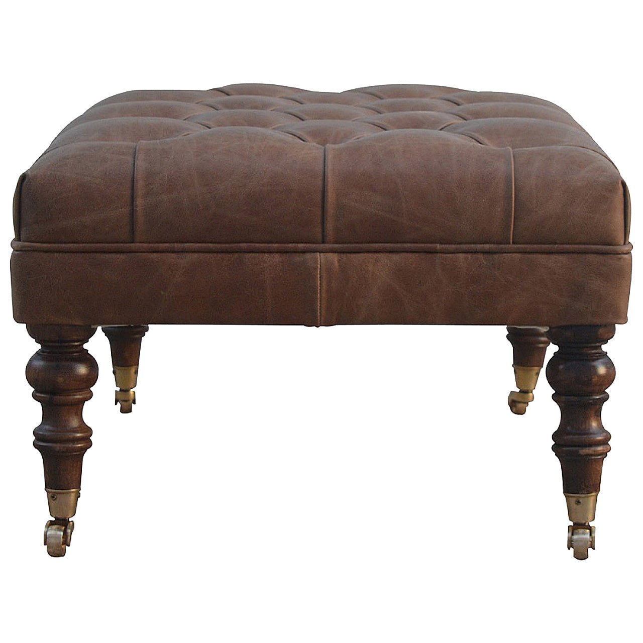 Buffalo Leather Ottoman - SILVIONIX