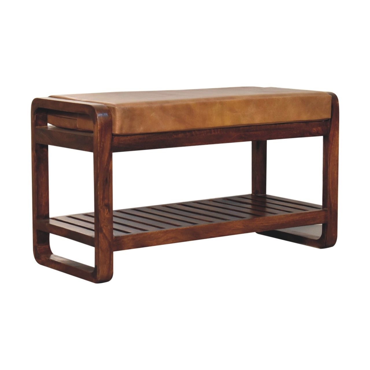 Buffalo Slatted Hallway Bench - SILVIONIX