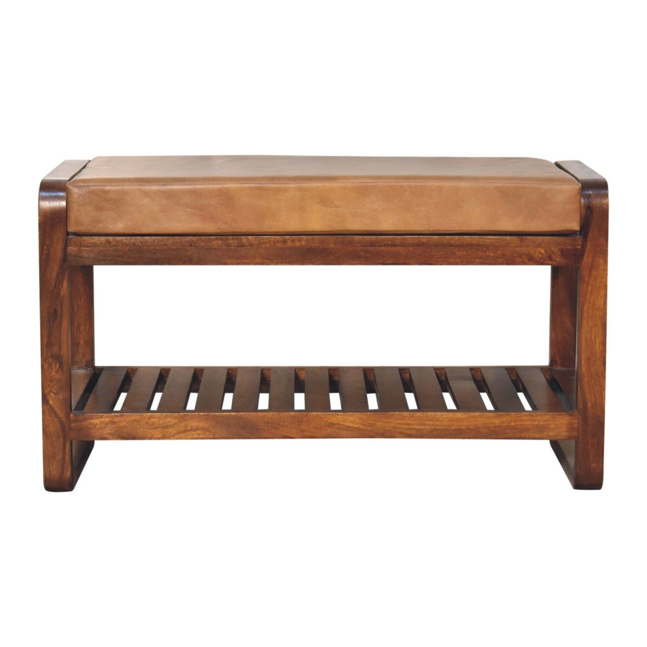 Buffalo Slatted Hallway Bench - SILVIONIX