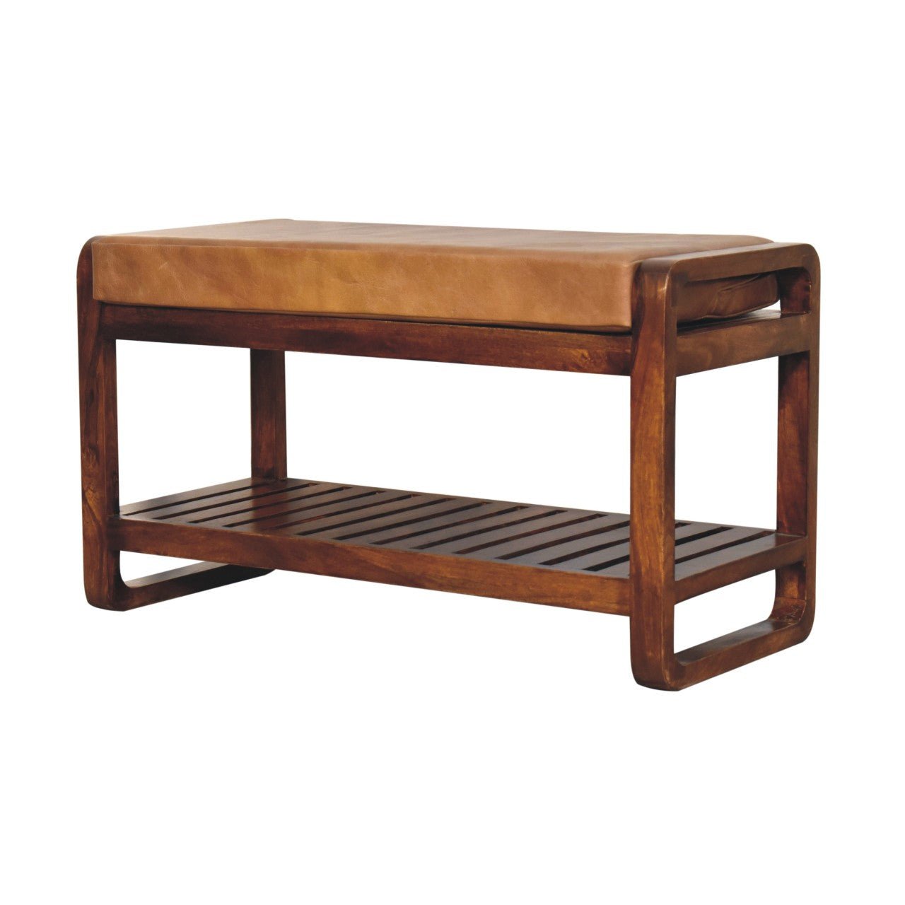 Buffalo Slatted Hallway Bench - SILVIONIX