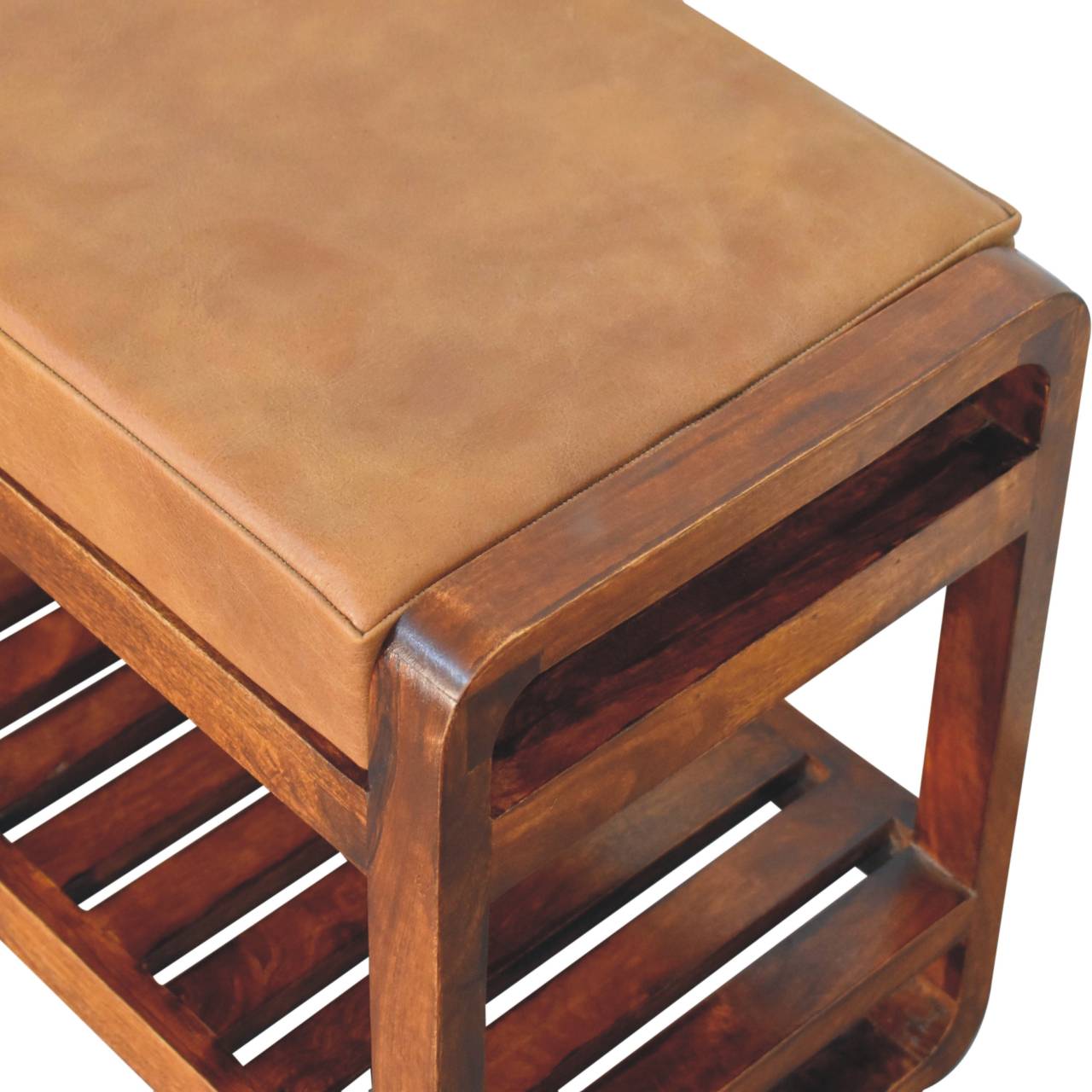 Buffalo Slatted Hallway Bench - SILVIONIX