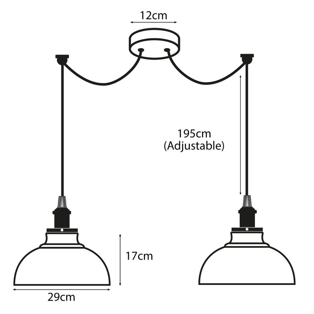 Burgundy Vintage 2 Way Ceiling Pendant Light Metal Industrial Style 29cm, E27 Base Hanging Pendant Lamp - SILVIONIX