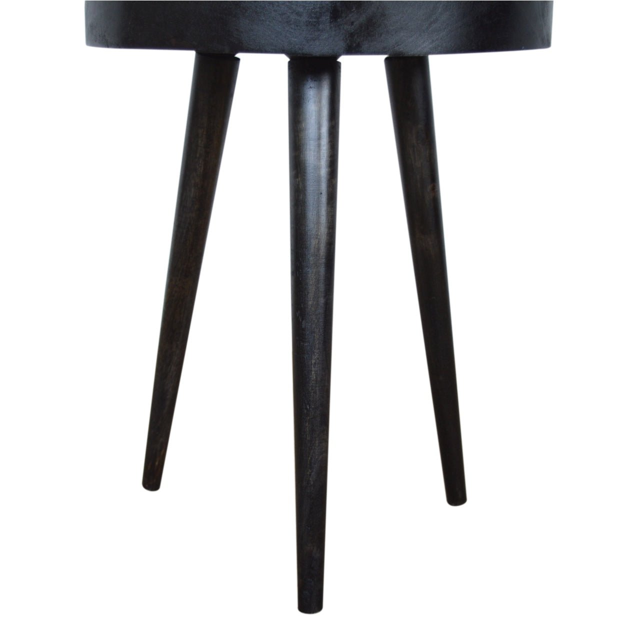 Carbon Black Rattan End Table - SILVIONIX