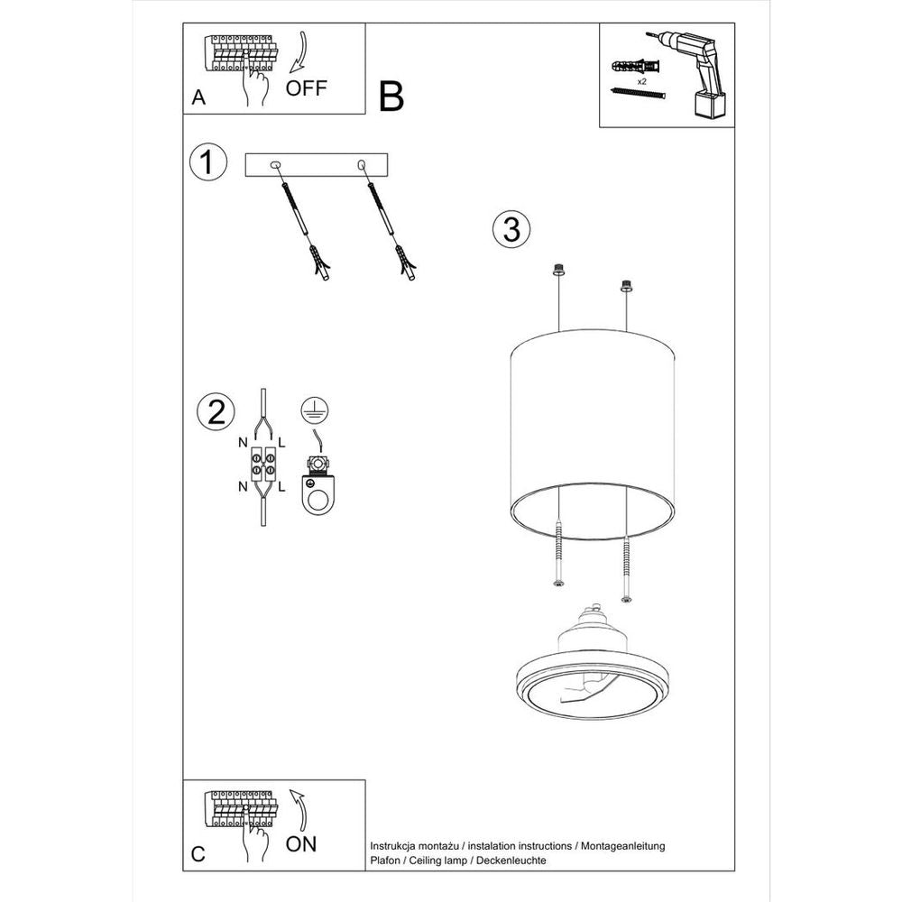 Ceiling lamp aluminum Tiube modern Design GU10 - SILVIONIX