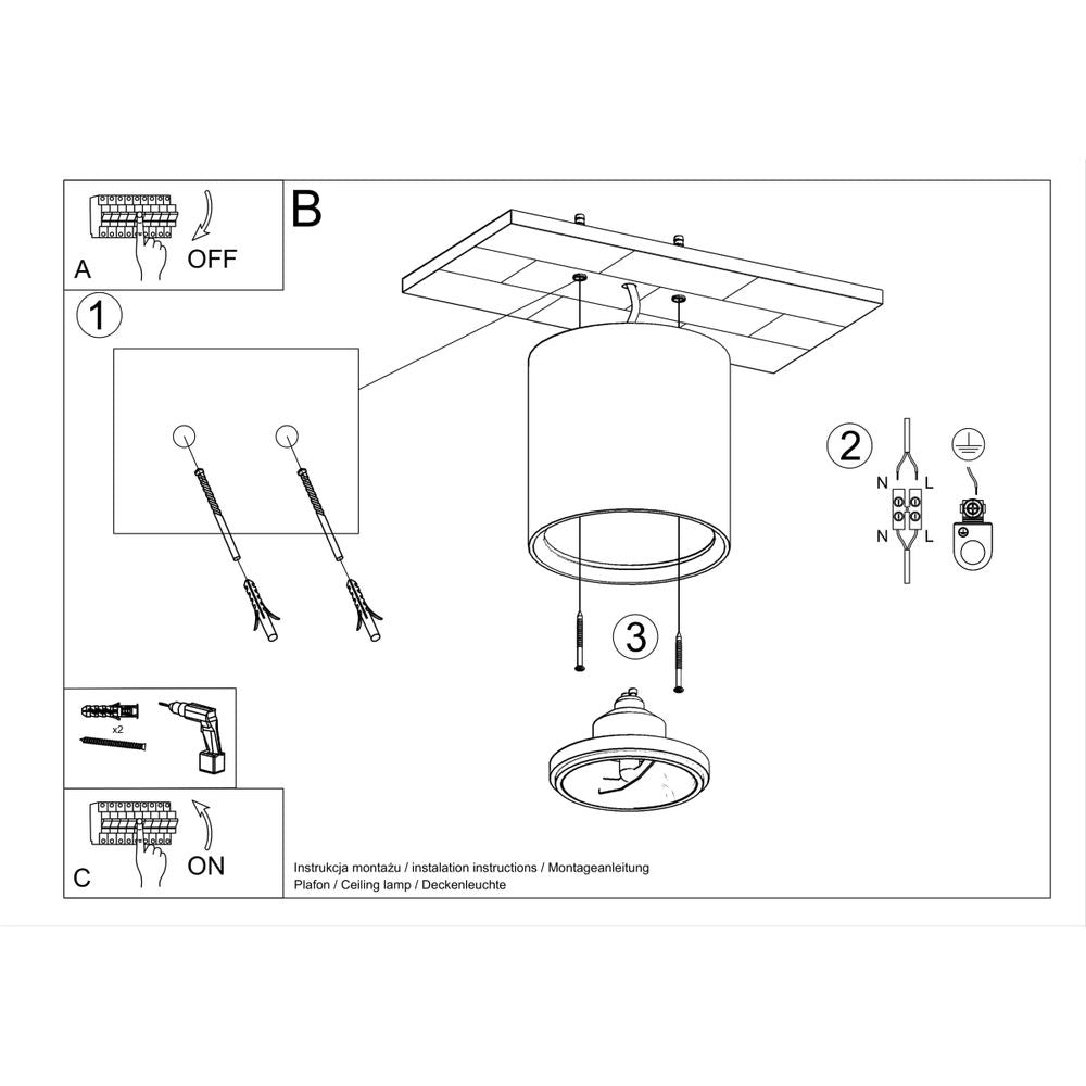 Ceiling lamp ceramics Kalu modern Design GU10/ES111 - SILVIONIX