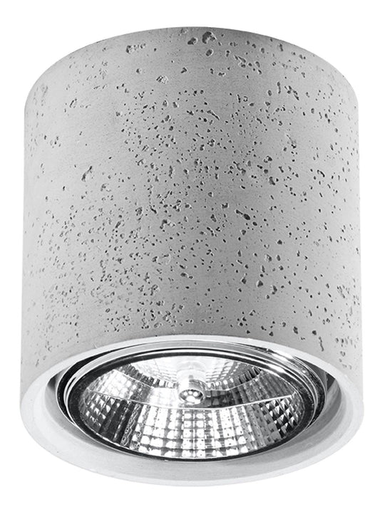 Ceiling Lamp CULLO Concrete Grey Round Shape Loft Design LED GU10 - SILVIONIX