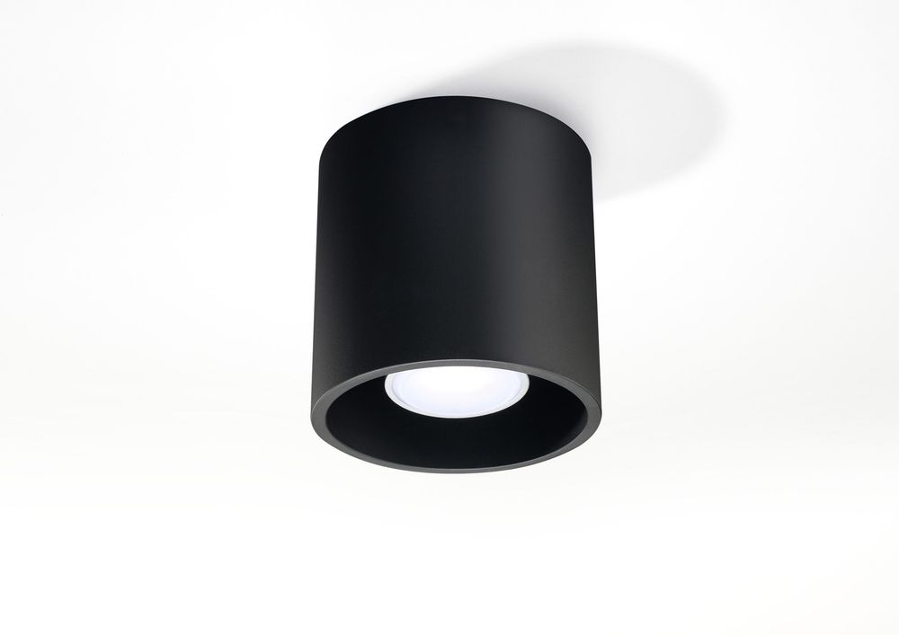 Ceiling Lamp ORBIS 1 Black Round Shape Modern Loft Design LED GU10 - SILVIONIX