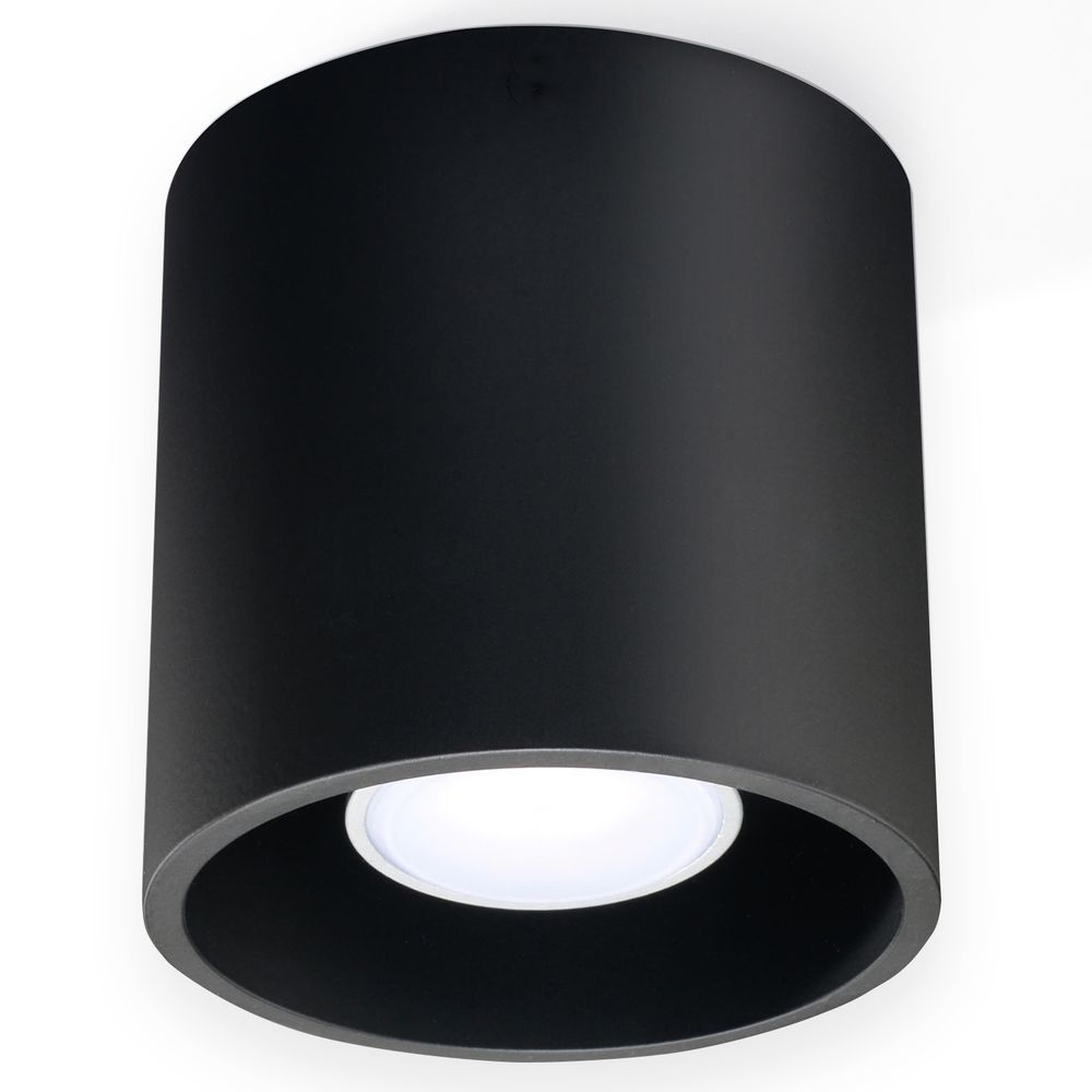 Ceiling Lamp ORBIS 1 Black Round Shape Modern Loft Design LED GU10 - SILVIONIX