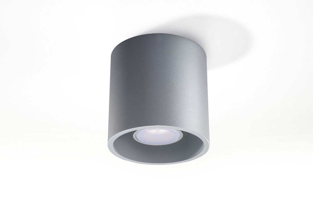 Ceiling Lamp ORBIS 1 Grey Round Shape Modern Loft Design LED GU10 - SILVIONIX