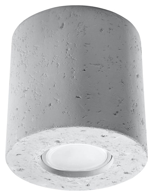 Ceiling lamp Orbis Grey Round Concrete Tube Loft Design LED GU10 - SILVIONIX