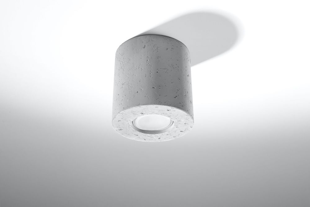 Ceiling lamp Orbis Grey Round Concrete Tube Loft Design LED GU10 - SILVIONIX