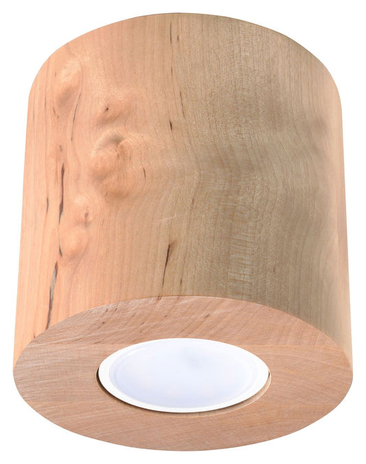 Ceiling lamp ORBIS Natural Wood Round Tube Boho Design GU10 - SILVIONIX