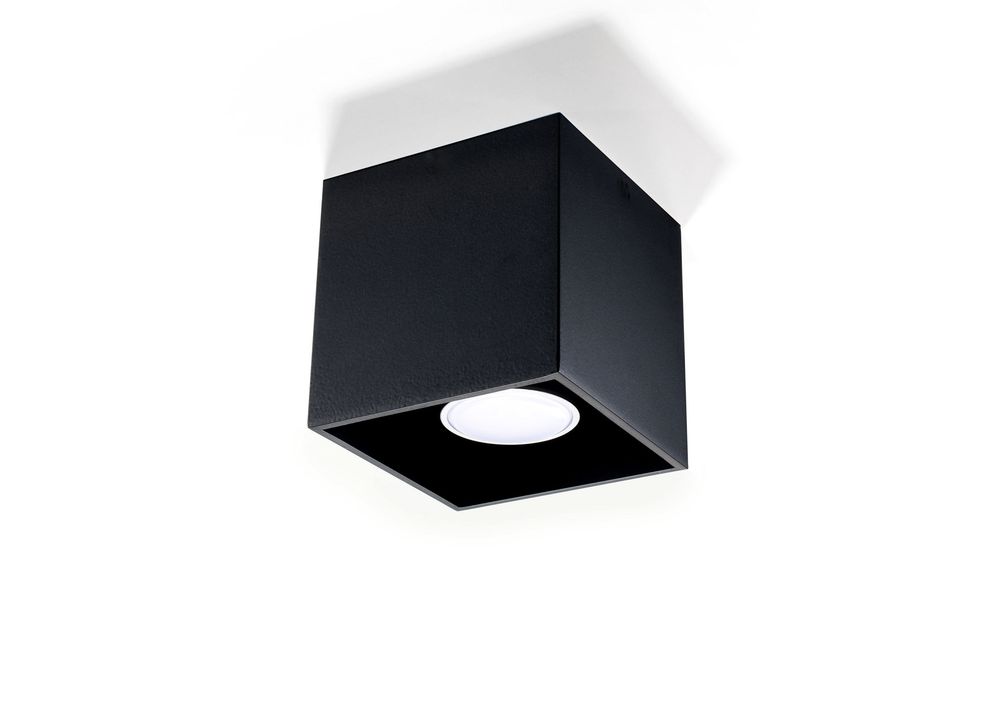 Ceiling Lamp QUAD 1 Black Square Shape Modern Loft Design LED GU10 - SILVIONIX