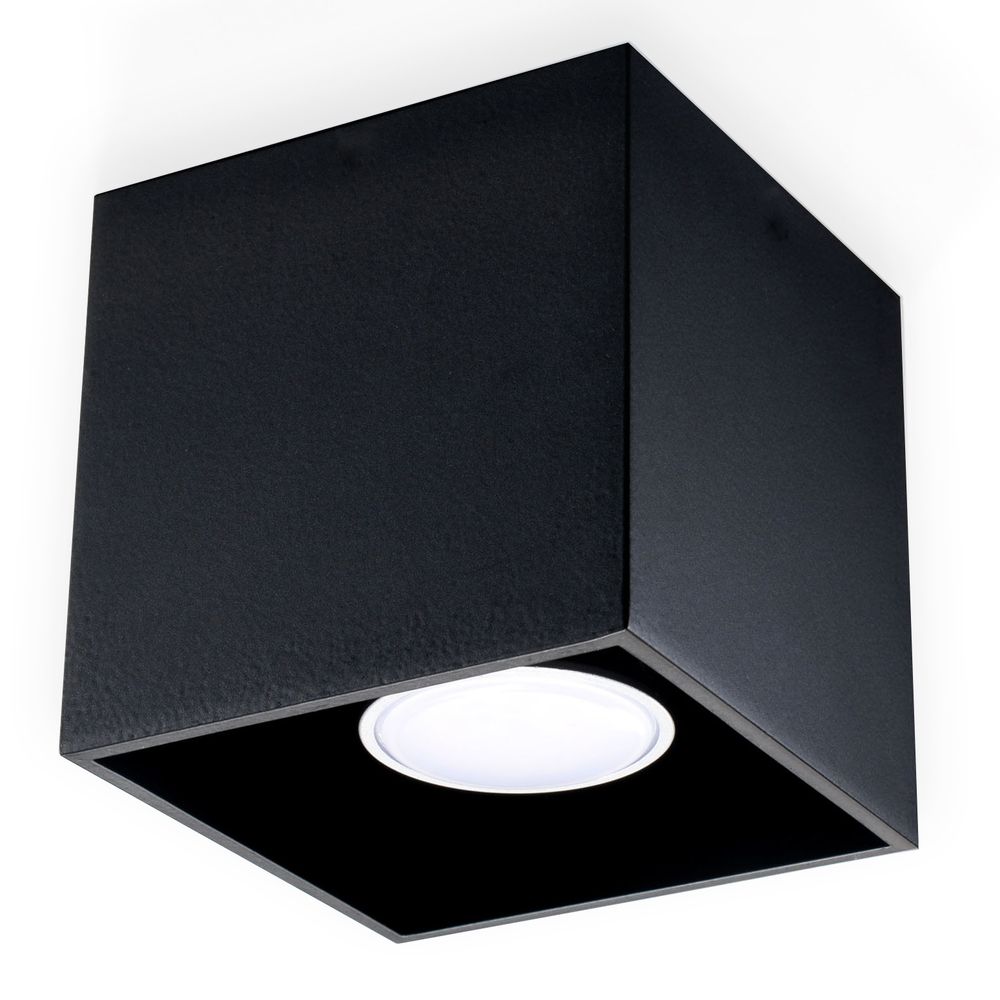 Ceiling Lamp QUAD 1 Black Square Shape Modern Loft Design LED GU10 - SILVIONIX