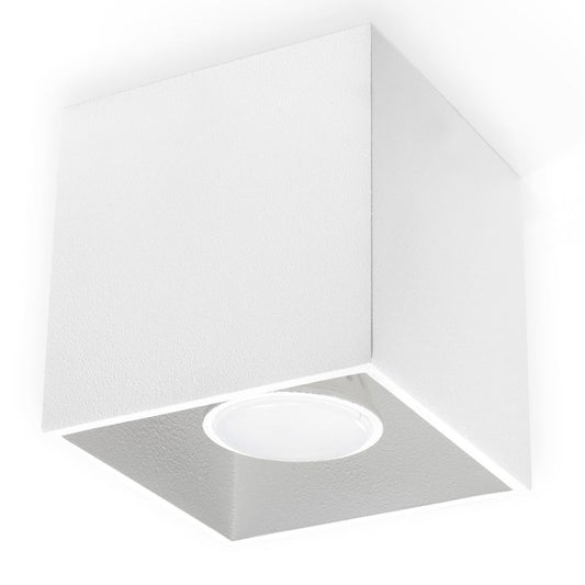 Ceiling Lamp QUAD 1 White Square Shape Modern Loft Design LED GU10 - SILVIONIX