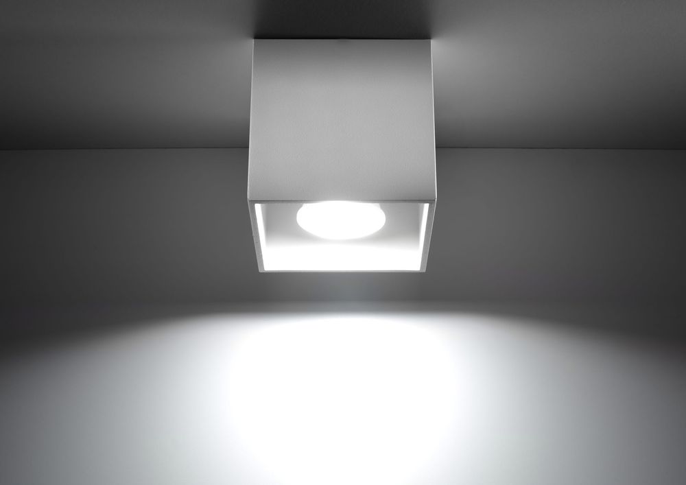 Ceiling Lamp QUAD 1 White Square Shape Modern Loft Design LED GU10 - SILVIONIX