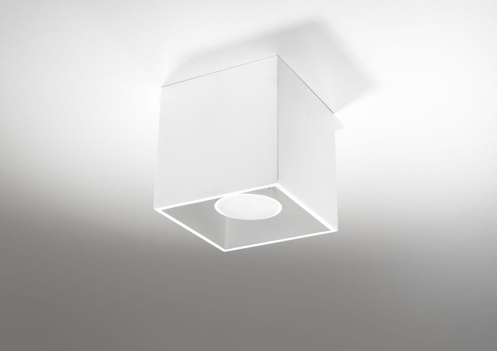 Ceiling Lamp QUAD 1 White Square Shape Modern Loft Design LED GU10 - SILVIONIX