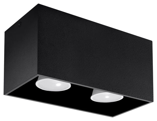 Ceiling Lamp QUAD Black Square Shape Modern Loft Design LED GU10 - SILVIONIX