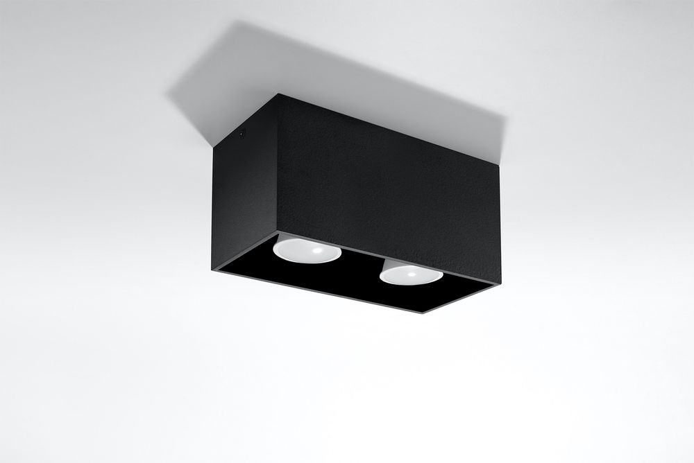 Ceiling Lamp QUAD Black Square Shape Modern Loft Design LED GU10 - SILVIONIX