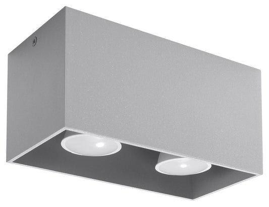 Ceiling Lamp QUAD Grey Square Shape Modern Loft Design LED GU10 - SILVIONIX