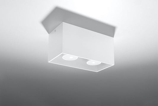 Ceiling Lamp QUAD White Square Shape Modern Loft Design LED GU10 - SILVIONIX