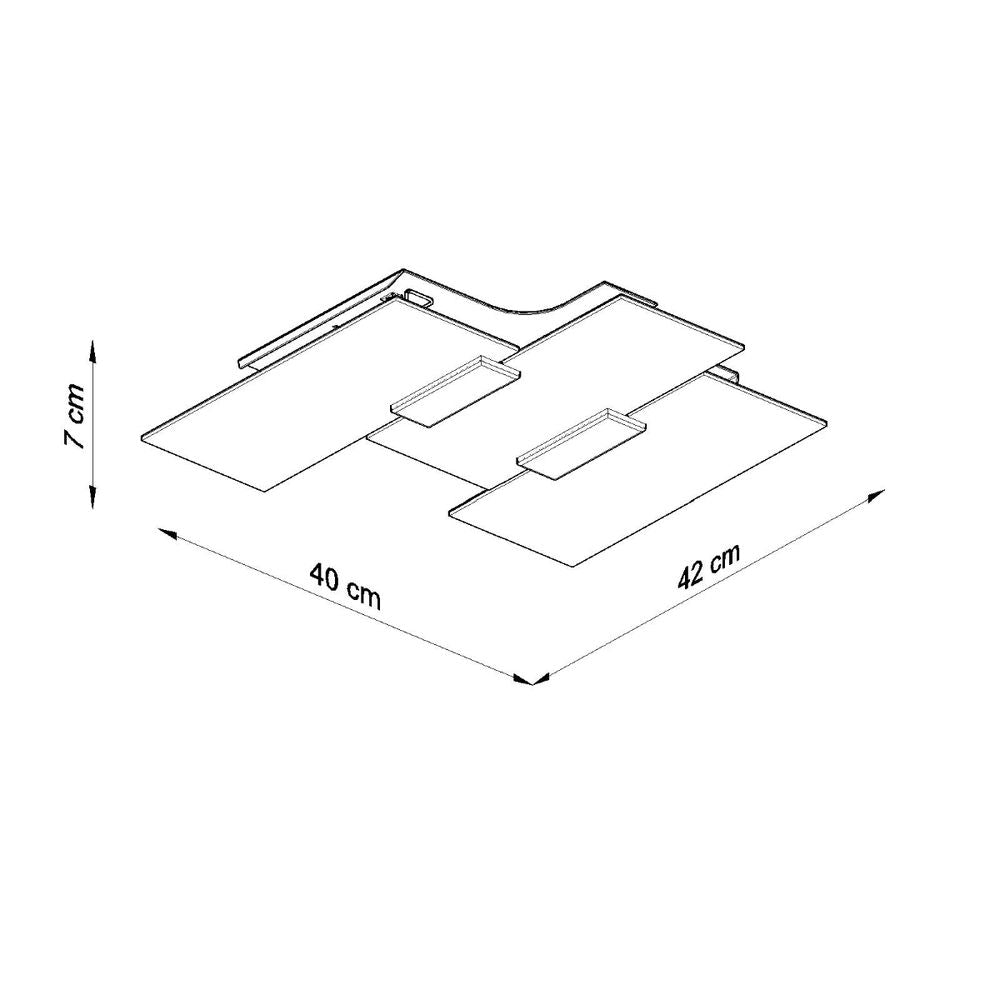 Ceiling lamp steel, glass Fabiano modern Design E27 - SILVIONIX