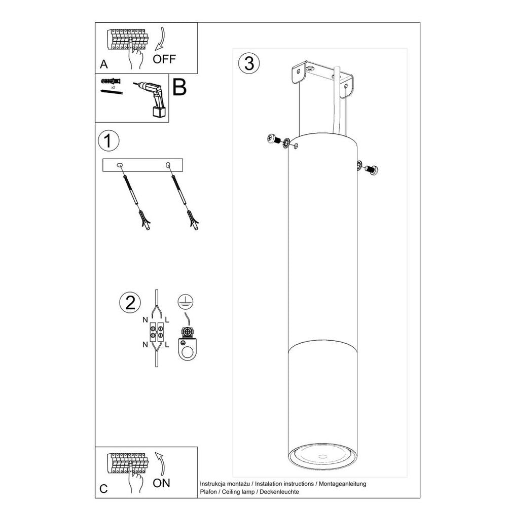 Ceiling lamp steel Loopez modern Design GU10 - SILVIONIX