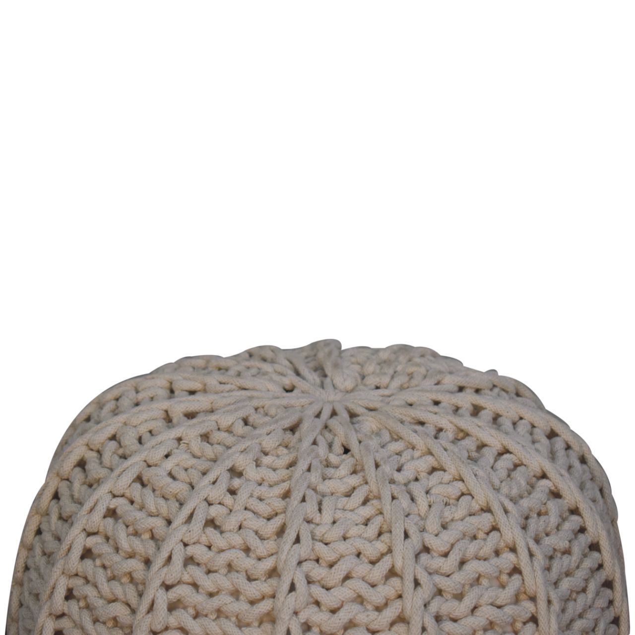 Cream Cable Pouffe - SILVIONIX