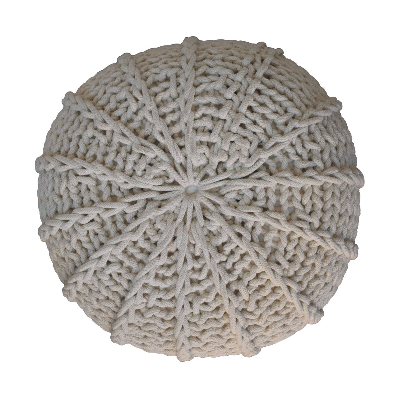 Cream Cable Pouffe - SILVIONIX