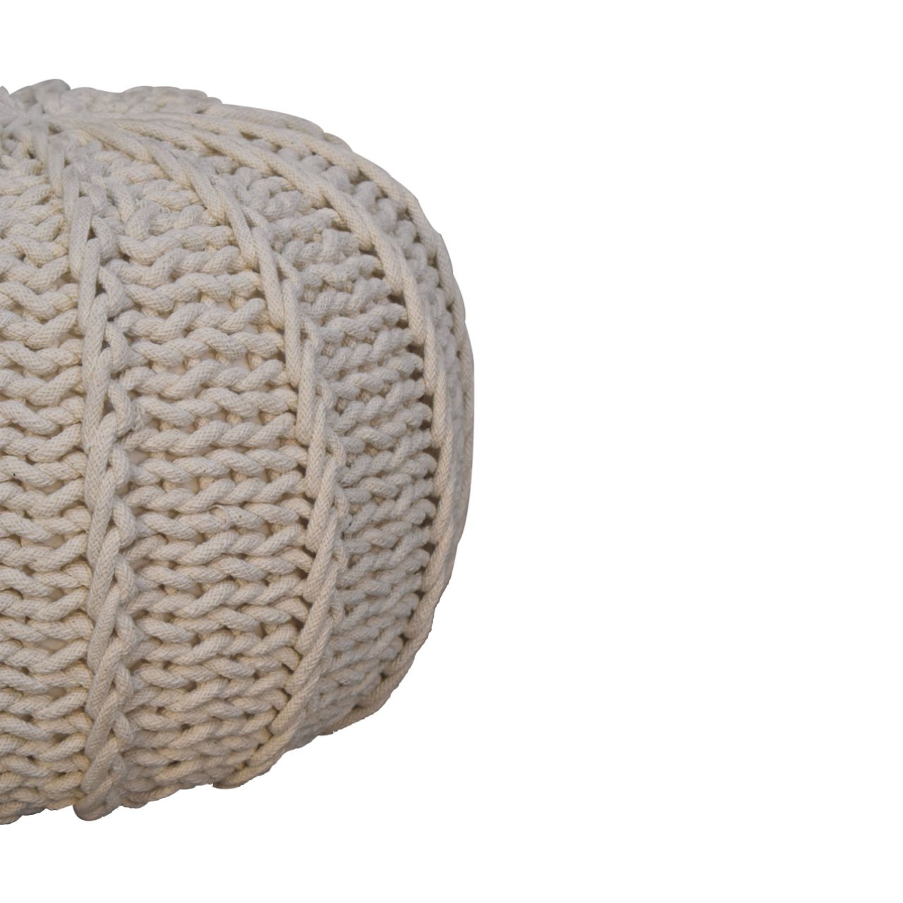 Cream Cable Pouffe - SILVIONIX