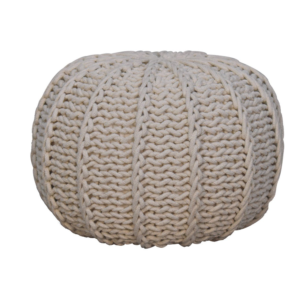 Cream Cable Pouffe - SILVIONIX