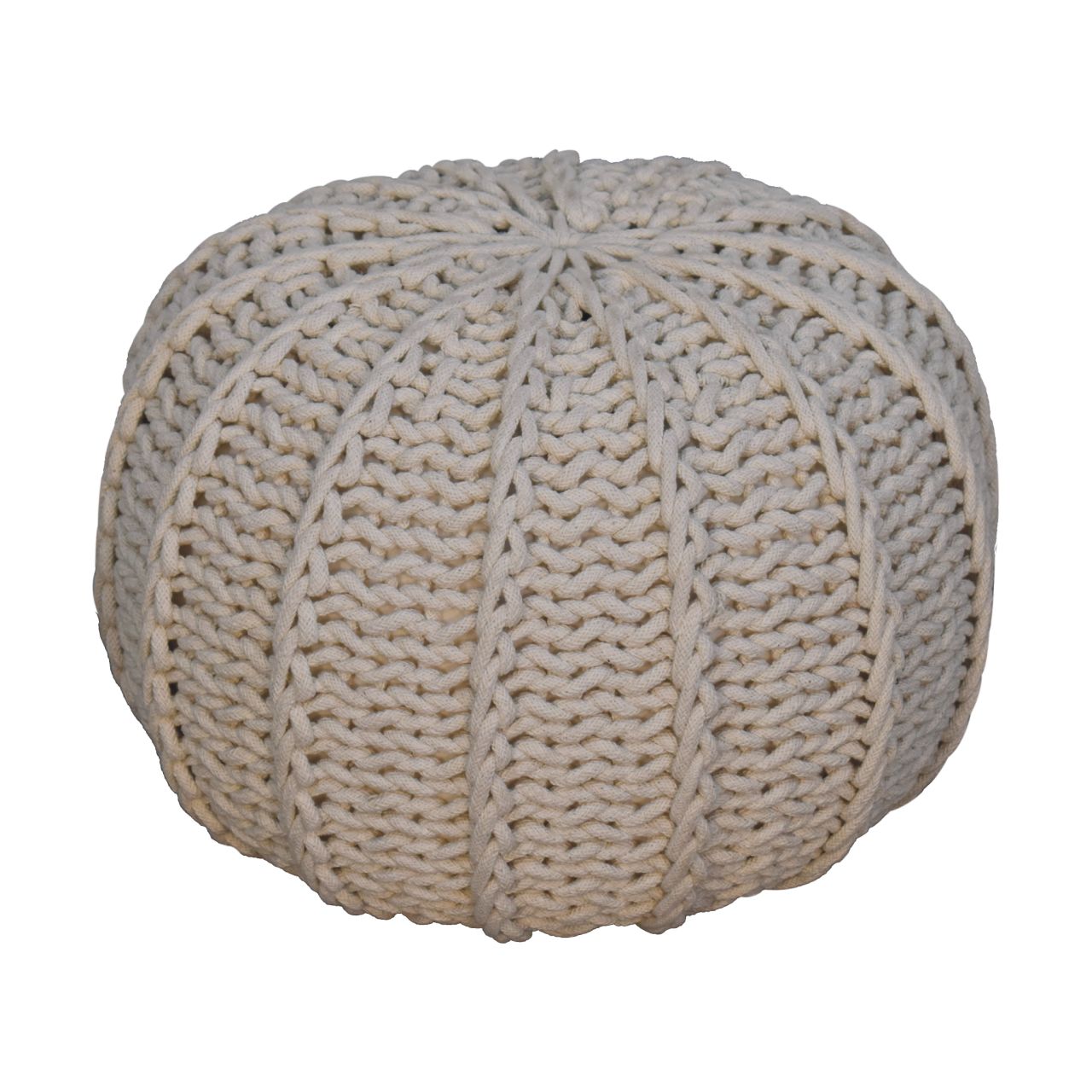 Cream Cable Pouffe - SILVIONIX