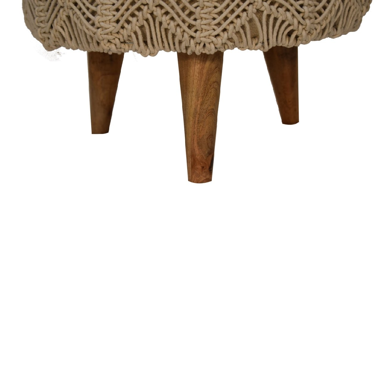 Crotchet Beige Footstool - SILVIONIX