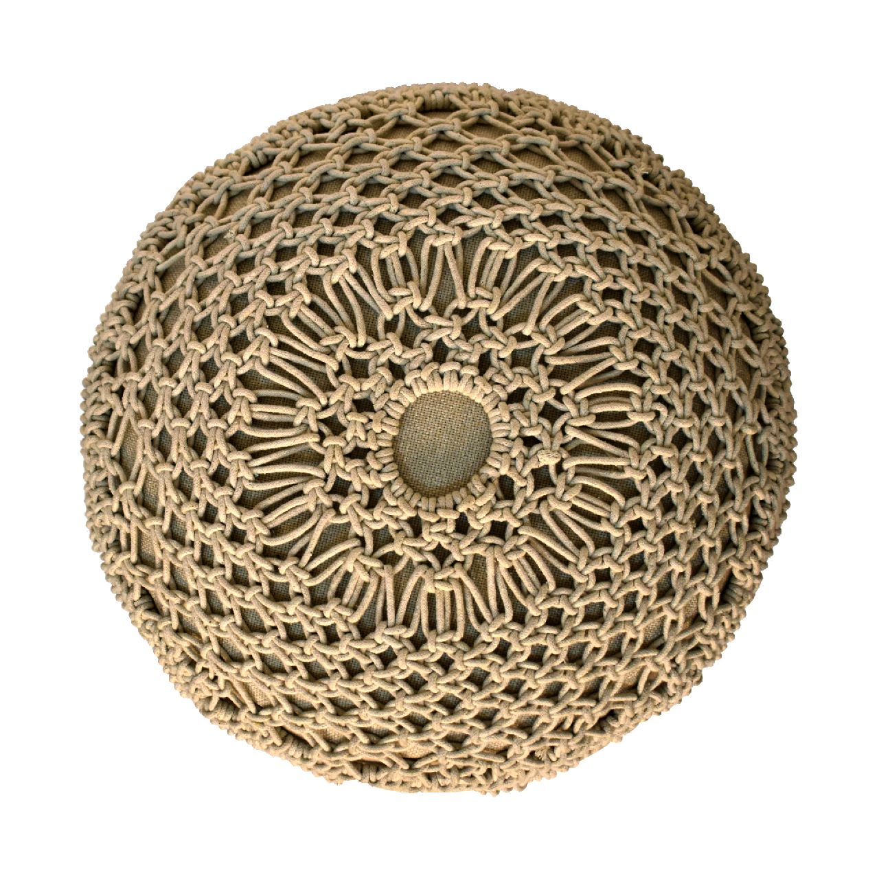 Crotchet Beige Footstool - SILVIONIX