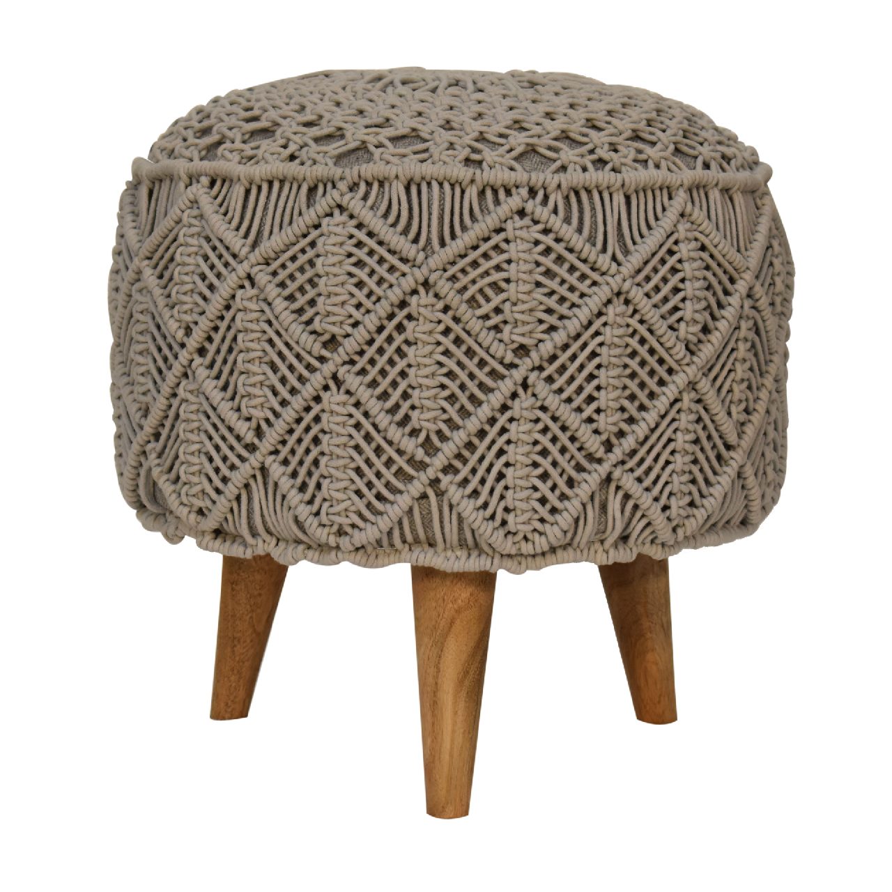 Crotchet Grey Footstool - SILVIONIX