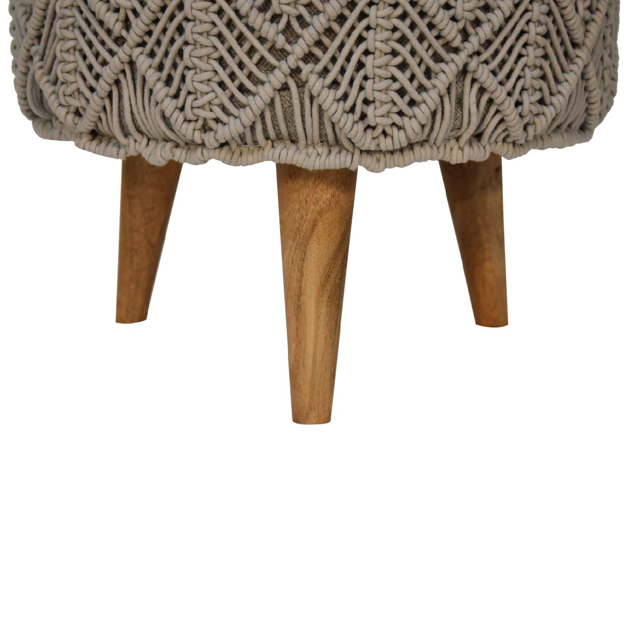 Crotchet Grey Footstool - SILVIONIX