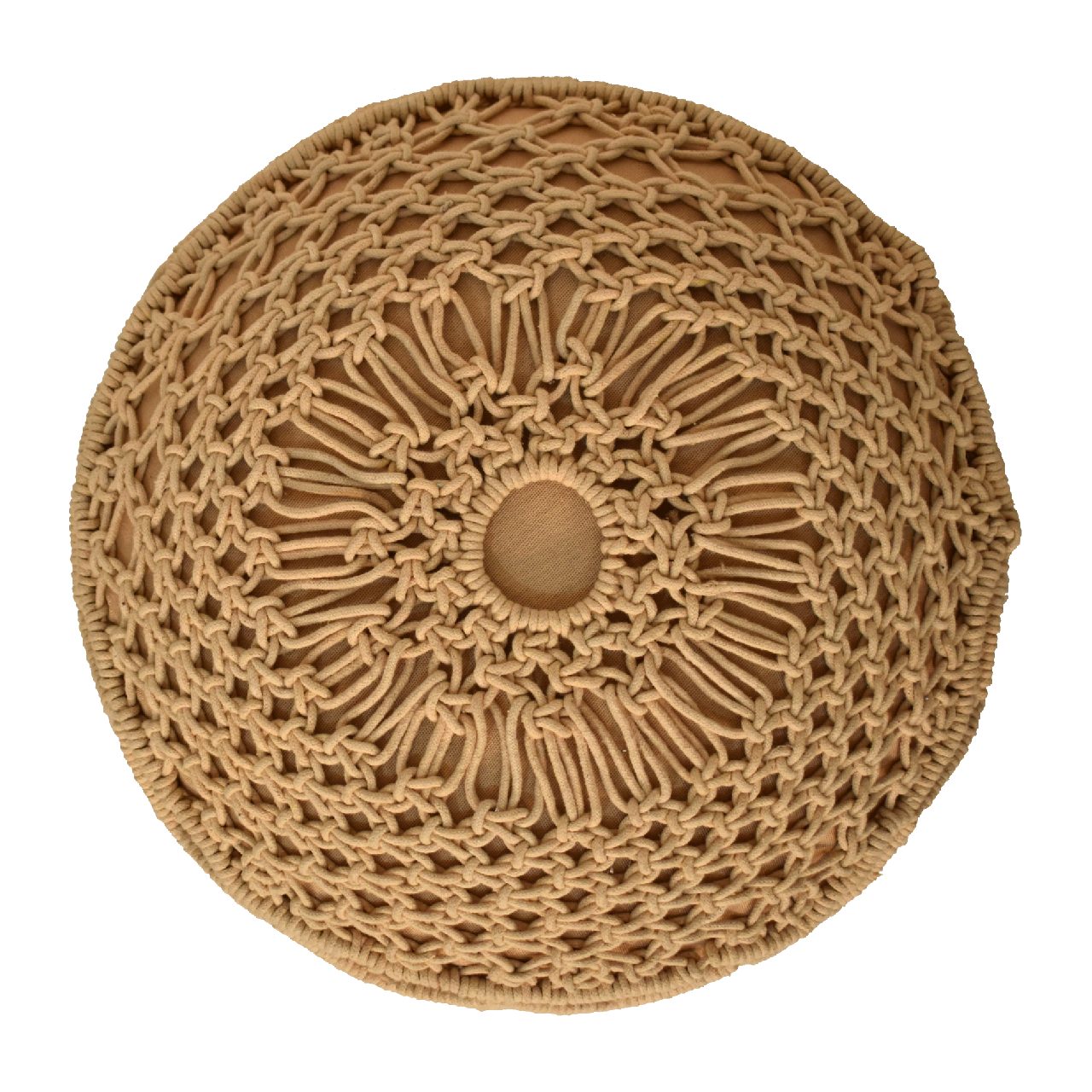 Crotchet Mustard Footstool - SILVIONIX