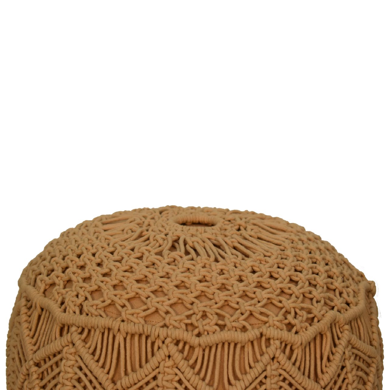 Crotchet Mustard Footstool - SILVIONIX