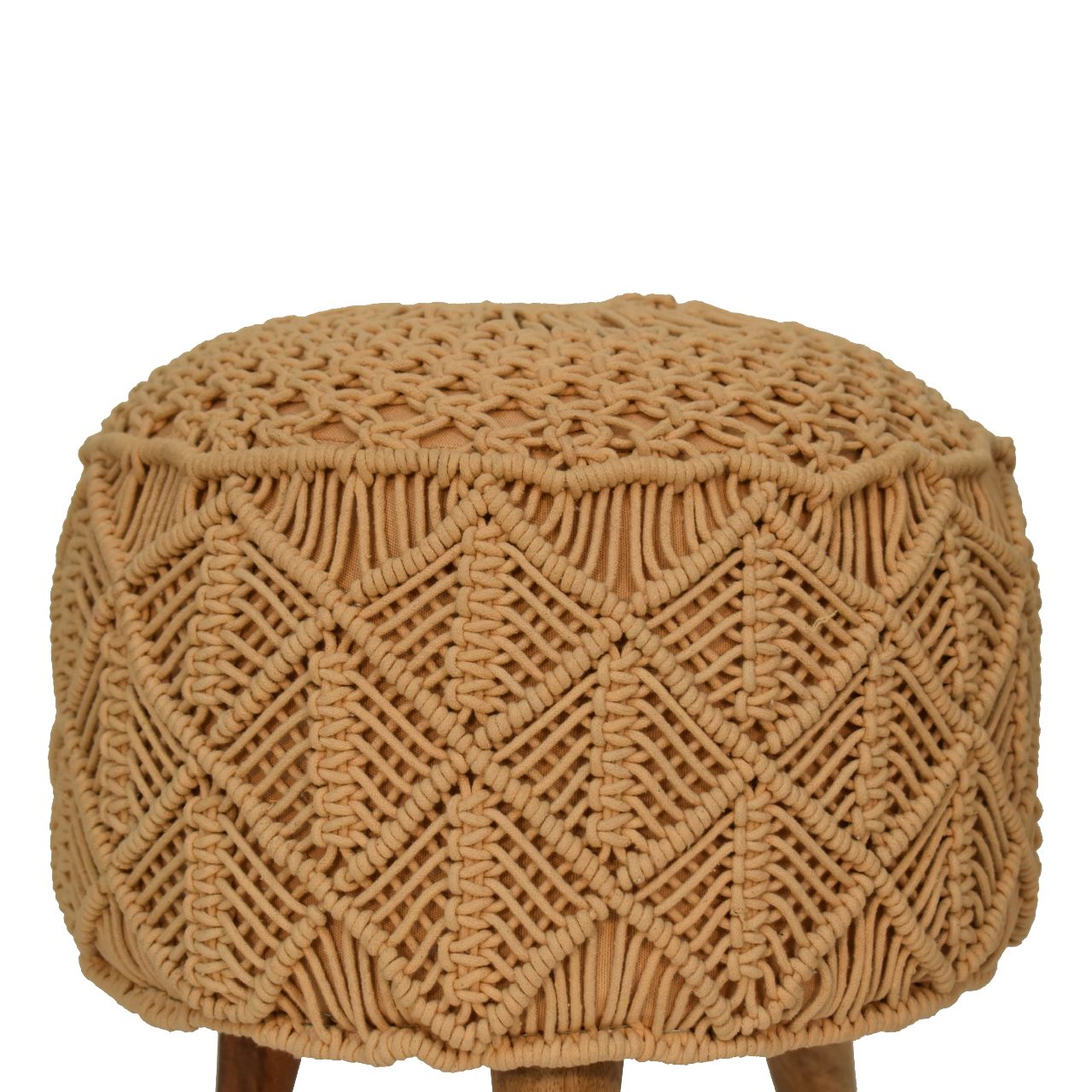 Crotchet Mustard Footstool - SILVIONIX