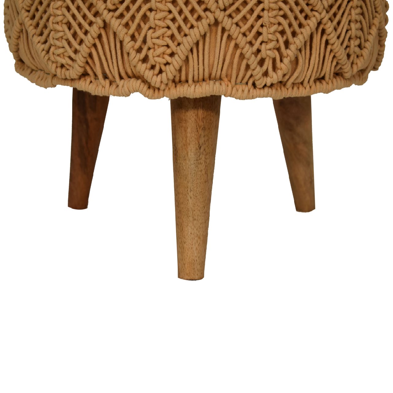 Crotchet Mustard Footstool - SILVIONIX