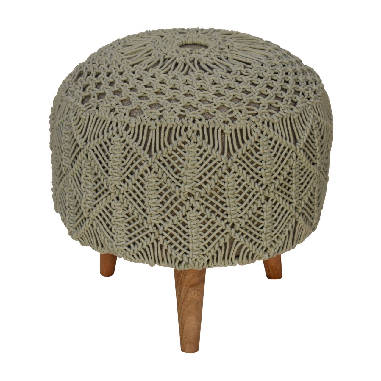 Crotchet Sea Green Footstool - SILVIONIX