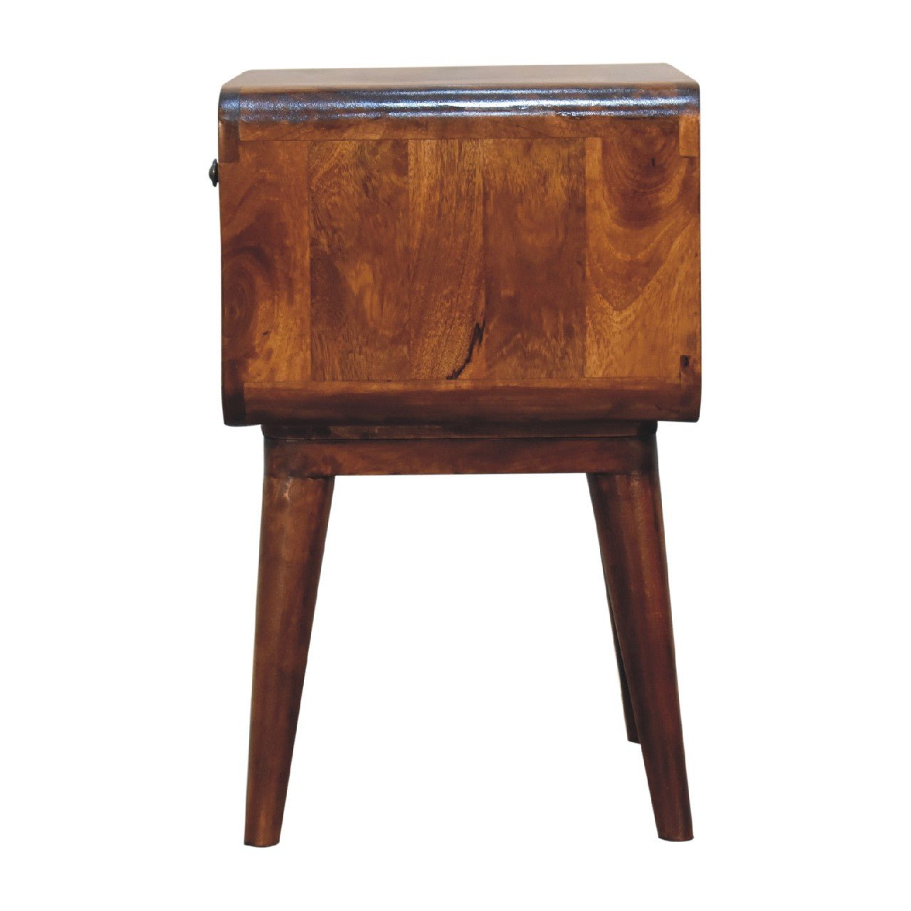 Curved Chestnut Bedside with Open Slot - SILVIONIX