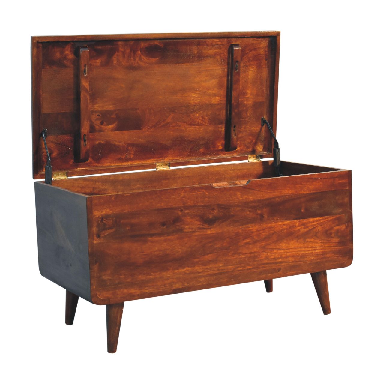 Curved Chestnut Blanket Box - SILVIONIX