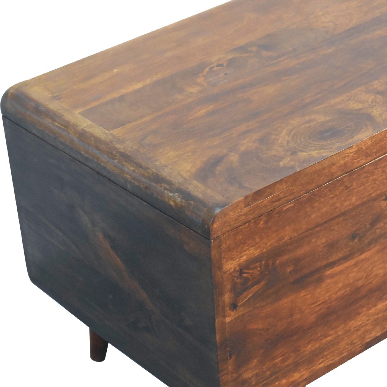 Curved Chestnut Blanket Box - SILVIONIX