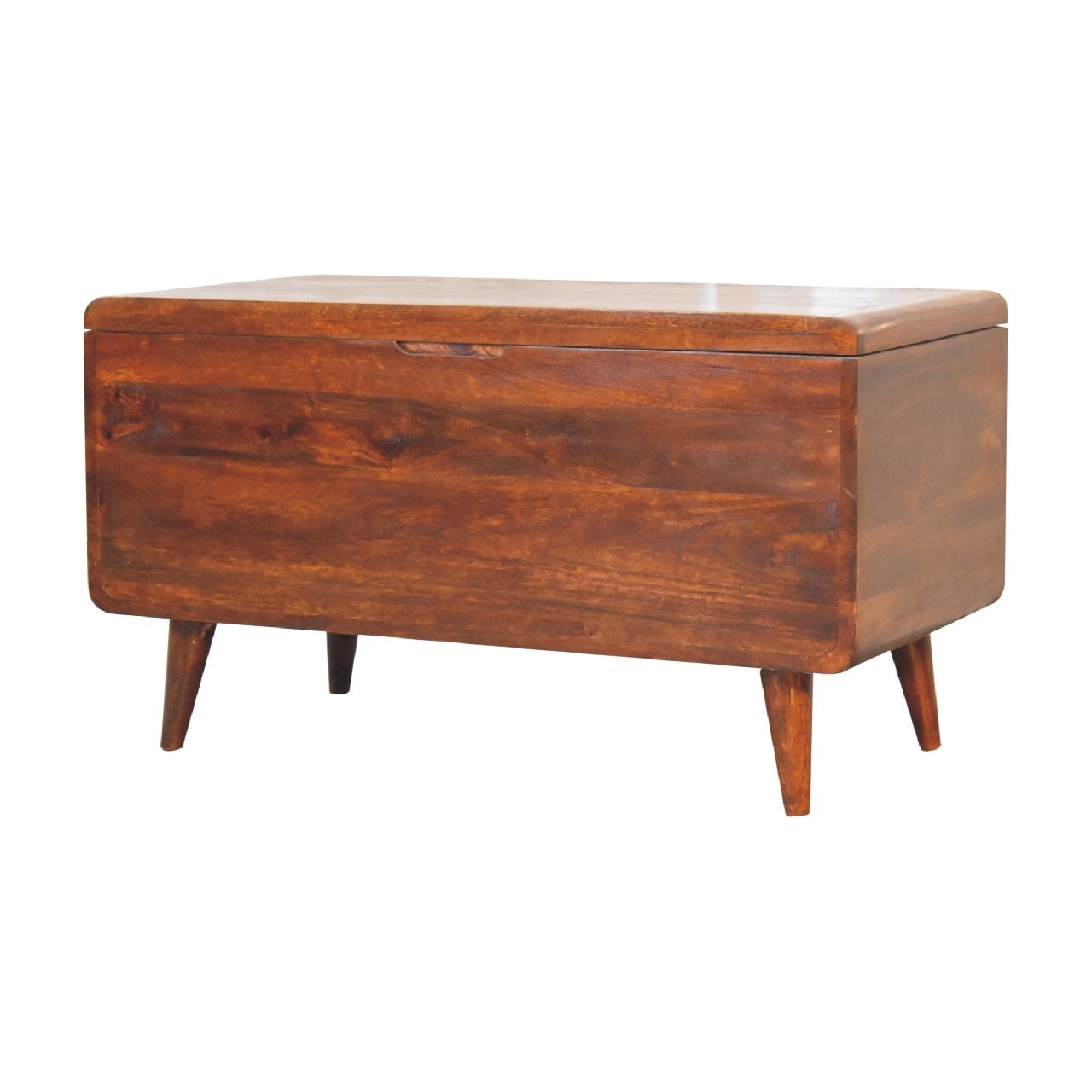 Curved Chestnut Blanket Box - SILVIONIX