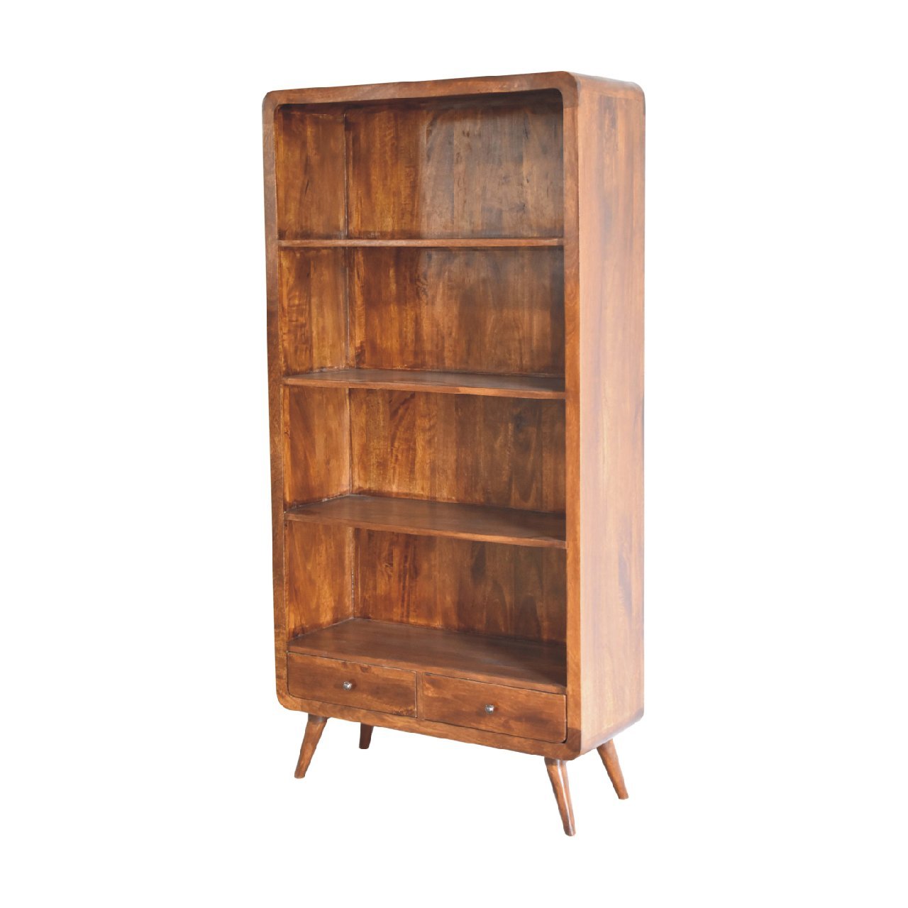 Curved Chestnut Bookcase - SILVIONIX